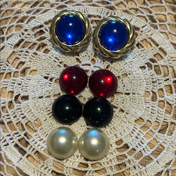 Vintage KJL Kenneth Jay Lane Interchangeable Clip On Earrings - Picture 10 of 15